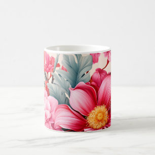 Exotic Pink Tropical Floral Garden Coffee Mug