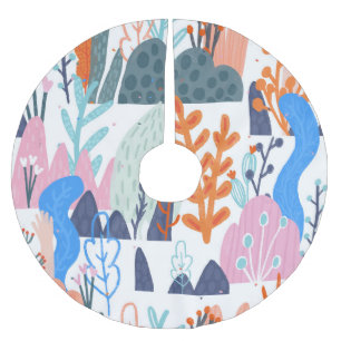 Exotic Plants: Bright Seamless Pattern Brushed Polyester Tree Skirt