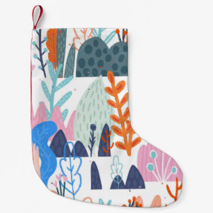Exotic Plants: Bright Seamless Pattern Small Christmas Stocking