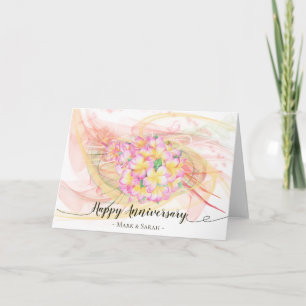 Exotic Plumeria Flower Abstract Art Calligraphy Card