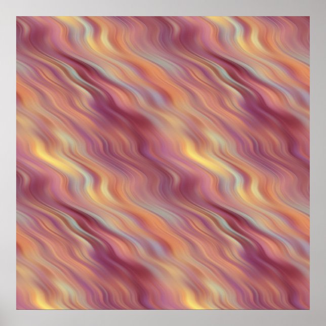 Exotic Plumeria Wavy Texture Poster (Front)