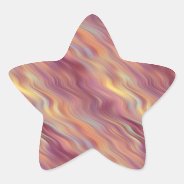 Exotic Plumeria Wavy Texture Star Sticker (Front)