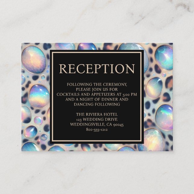 Exotic Posh Reception Details Enclosure Cards (Front)