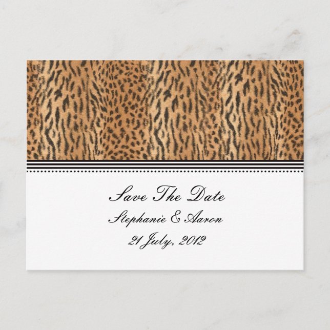 Exotic Print Animal Skin Save The Date Postcard (Front)