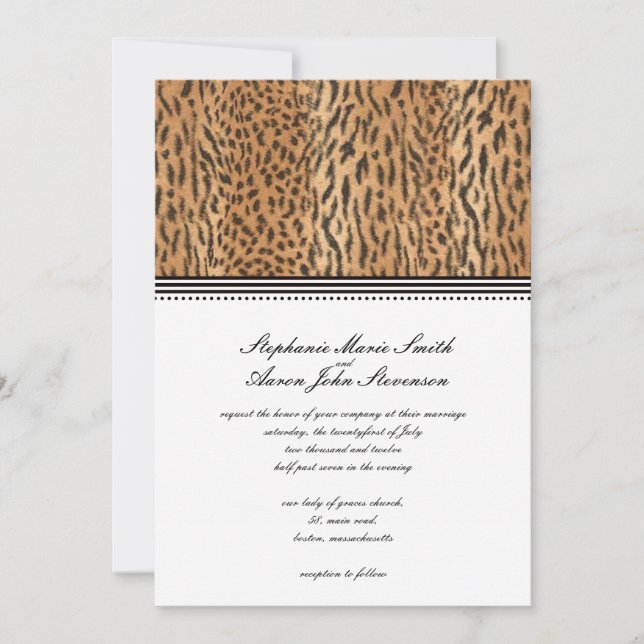 Exotic Print Animal Skin Wedding Invitation (Front)