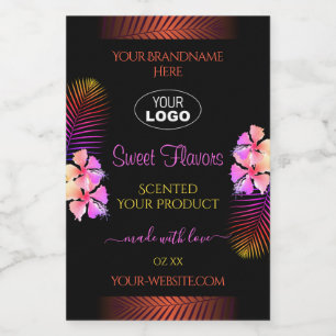 Exotic Product Labels Rainbow Hawaii Flowers Logo