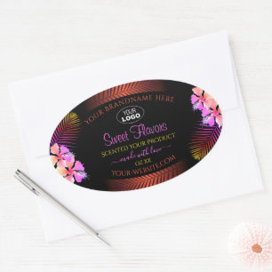 Exotic Product Labels Rainbow Hawaii Flowers Logo