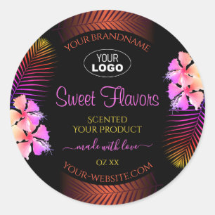 Exotic Product Labels Rainbow Hawaii Flowers Logo