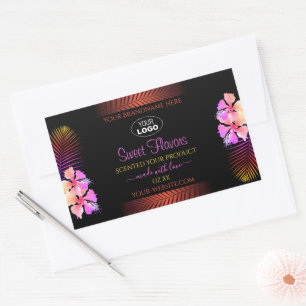 Exotic Product Labels Rainbow Hawaii Flowers Logo