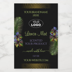 Exotic Product Labels Yellow Purple Flowers Logo