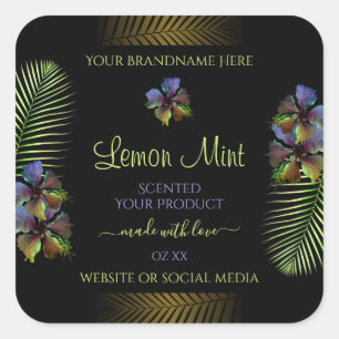 Exotic Product Labels Yellow Purple Hawaii Flowers