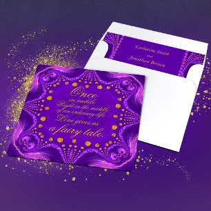 Exotic Purple Gold Tribal Mandala Romantic Event Invitation