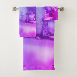 Exotic Purple Marble  Bath Towel Set