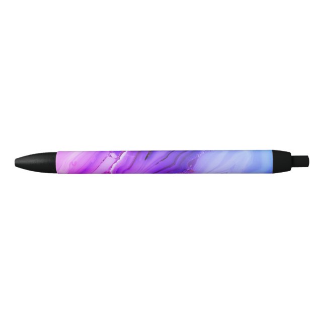 Exotic Purple Marble  Black Ink Pen (Front)