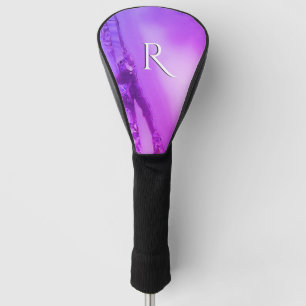 Exotic Purple Marble Initial Golf Head Cover