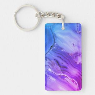 Exotic Purple Marble Key Ring