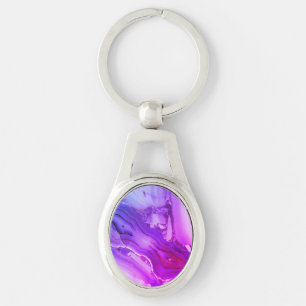Exotic Purple Marble Key Ring