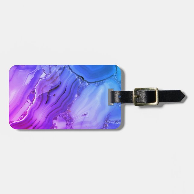 Exotic Purple Marble  Luggage Tag (Front Horizontal)