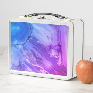 Exotic Purple Marble  Metal Lunch Box