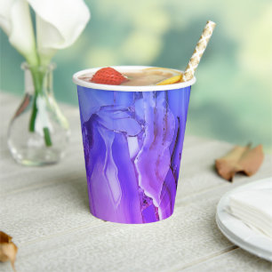 Exotic Purple Marble  Paper Cups