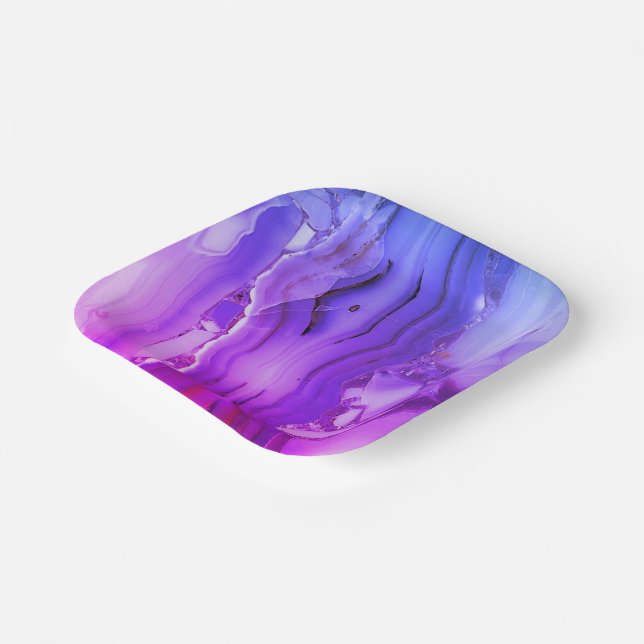 Exotic Purple Marble  Paper Plate (Angled)