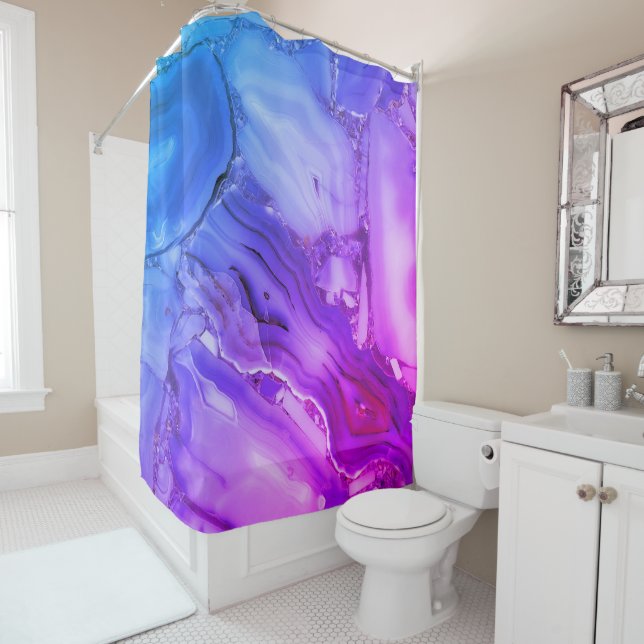Exotic Purple Marble  Shower Curtain (In Situ)