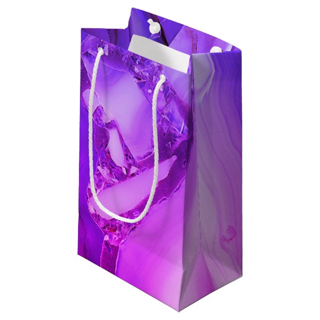 Exotic Purple Marble  Small Gift Bag (Front Angled)