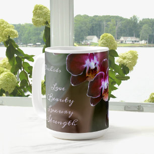 Exotic Purple Orchid Flowers Photographic Coffee Mug