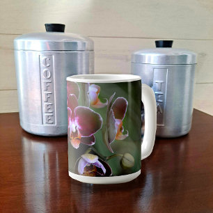 Exotic Purple Orchids Botanical Floral Coffee Mug