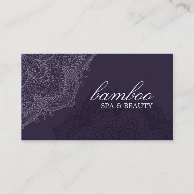 Exotic Purple Spa Business Card (Front)