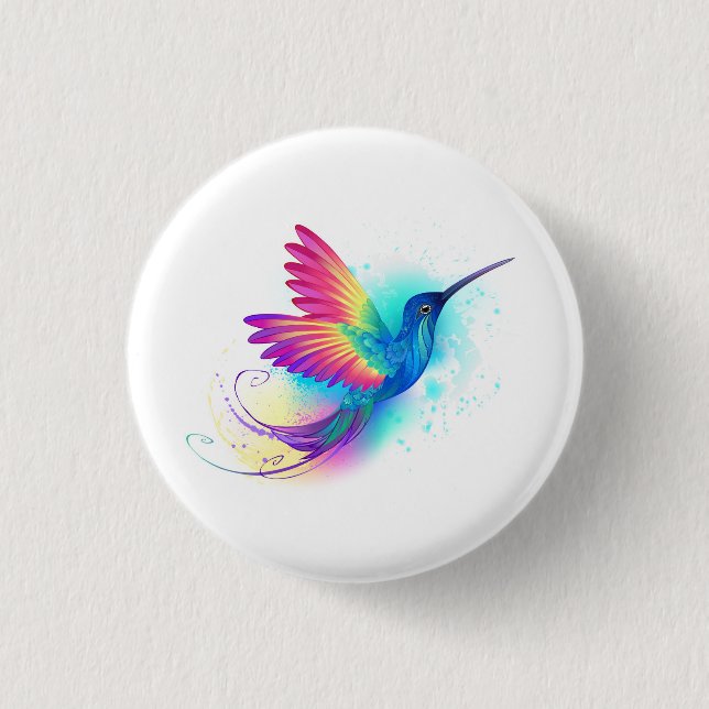 Exotic Rainbow Hummingbird 3 Cm Round Badge (Front)