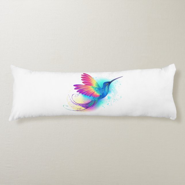Exotic Rainbow Hummingbird Body Cushion (Front)