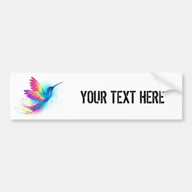 Exotic Rainbow Hummingbird Bumper Sticker (Front)