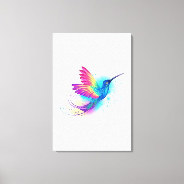 Exotic Rainbow Hummingbird Canvas Print (Front)