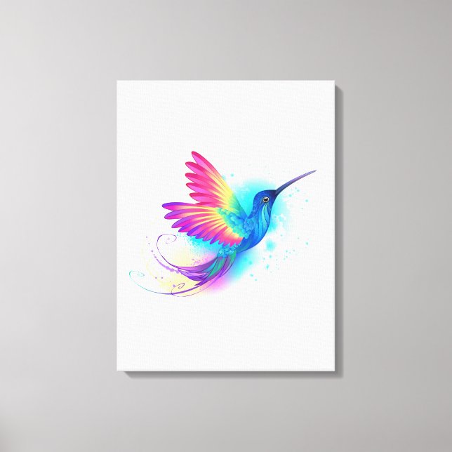 Exotic Rainbow Hummingbird Canvas Print (Front)