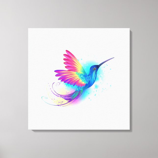 Exotic Rainbow Hummingbird Canvas Print (Front)