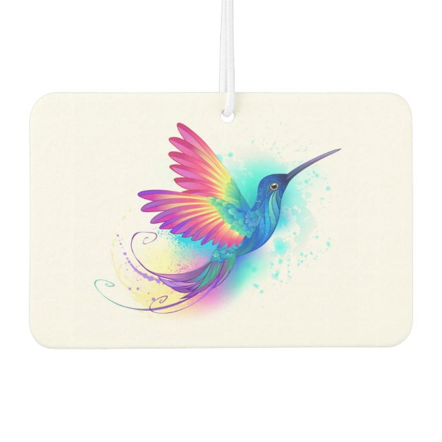 Exotic Rainbow Hummingbird Car Air Freshener (Front)