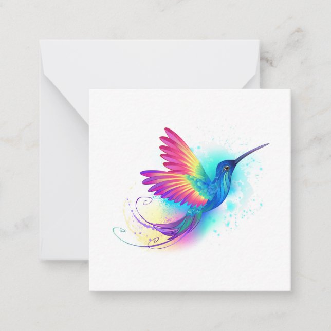 Exotic Rainbow Hummingbird Card (Front)