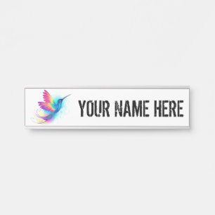 Exotic Rainbow Hummingbird Door Sign