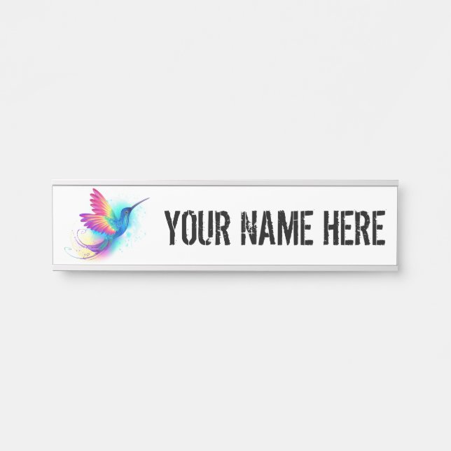 Exotic Rainbow Hummingbird Door Sign (Front)