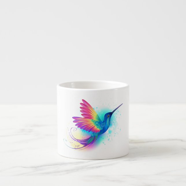 Exotic Rainbow Hummingbird Espresso Cup (Front)