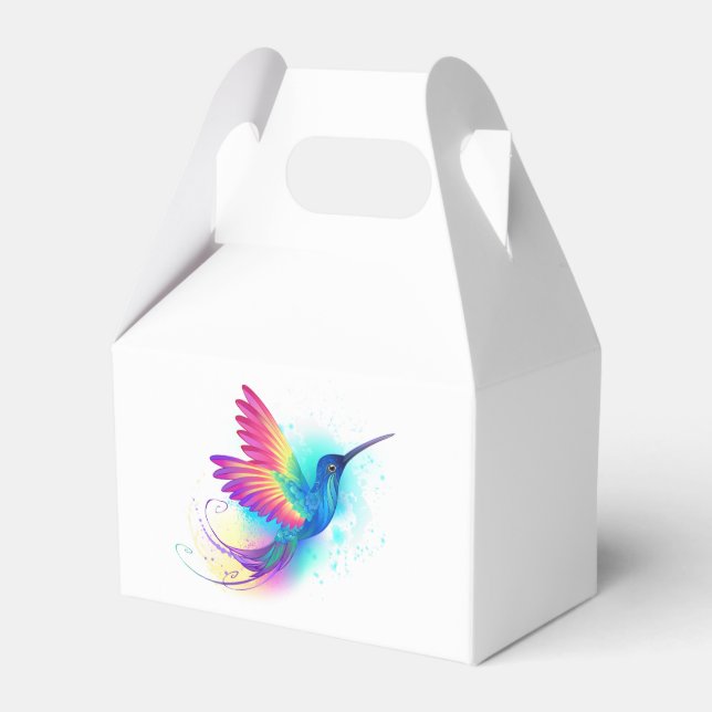 Exotic Rainbow Hummingbird Favour Box (Front Side)
