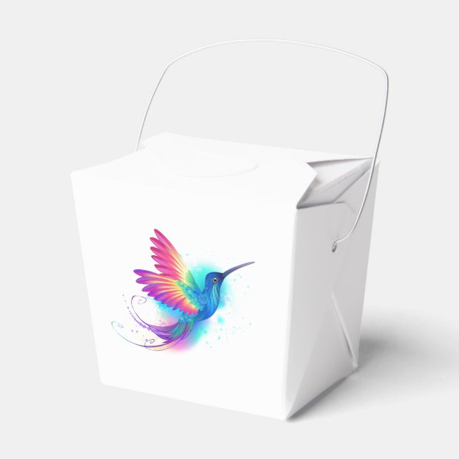 Exotic Rainbow Hummingbird Favour Box (Front Side)