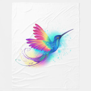 Exotic Rainbow Hummingbird Fleece Blanket