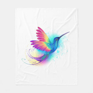 Exotic Rainbow Hummingbird Fleece Blanket