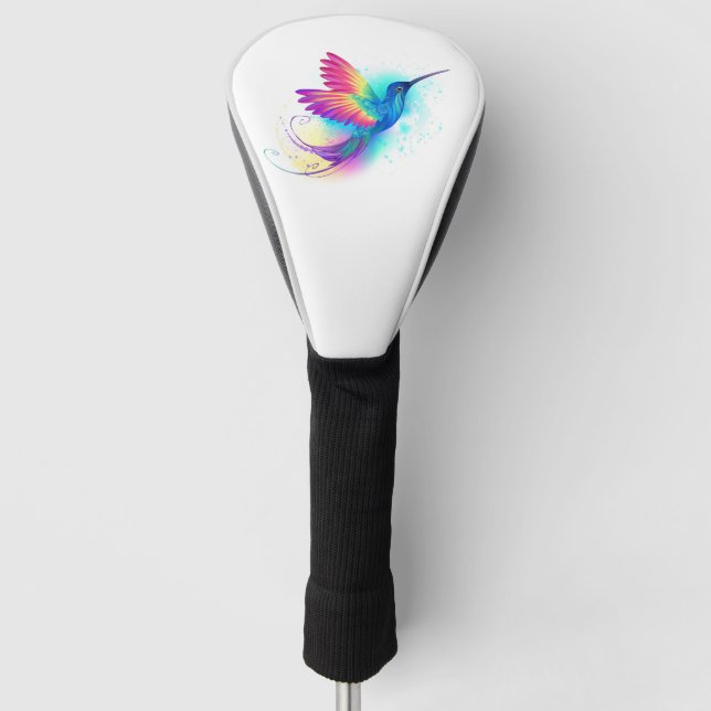 Exotic Rainbow Hummingbird Golf Head Cover (Front)