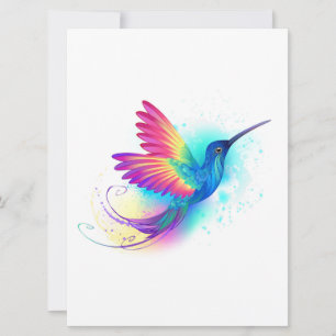 Exotic Rainbow Hummingbird Holiday Card