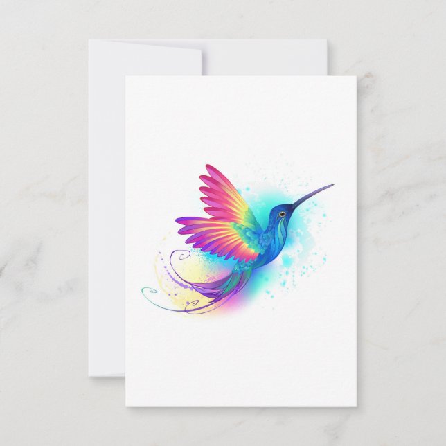 Exotic Rainbow Hummingbird Invitation (Front)
