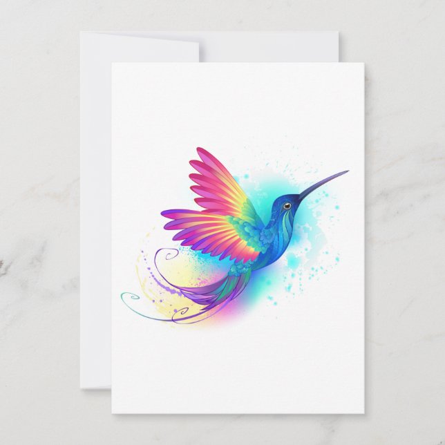 Exotic Rainbow Hummingbird Invitation (Front)