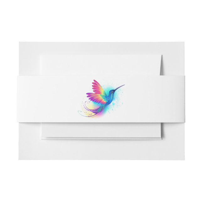 Exotic Rainbow Hummingbird Invitation Belly Band (Front Example)